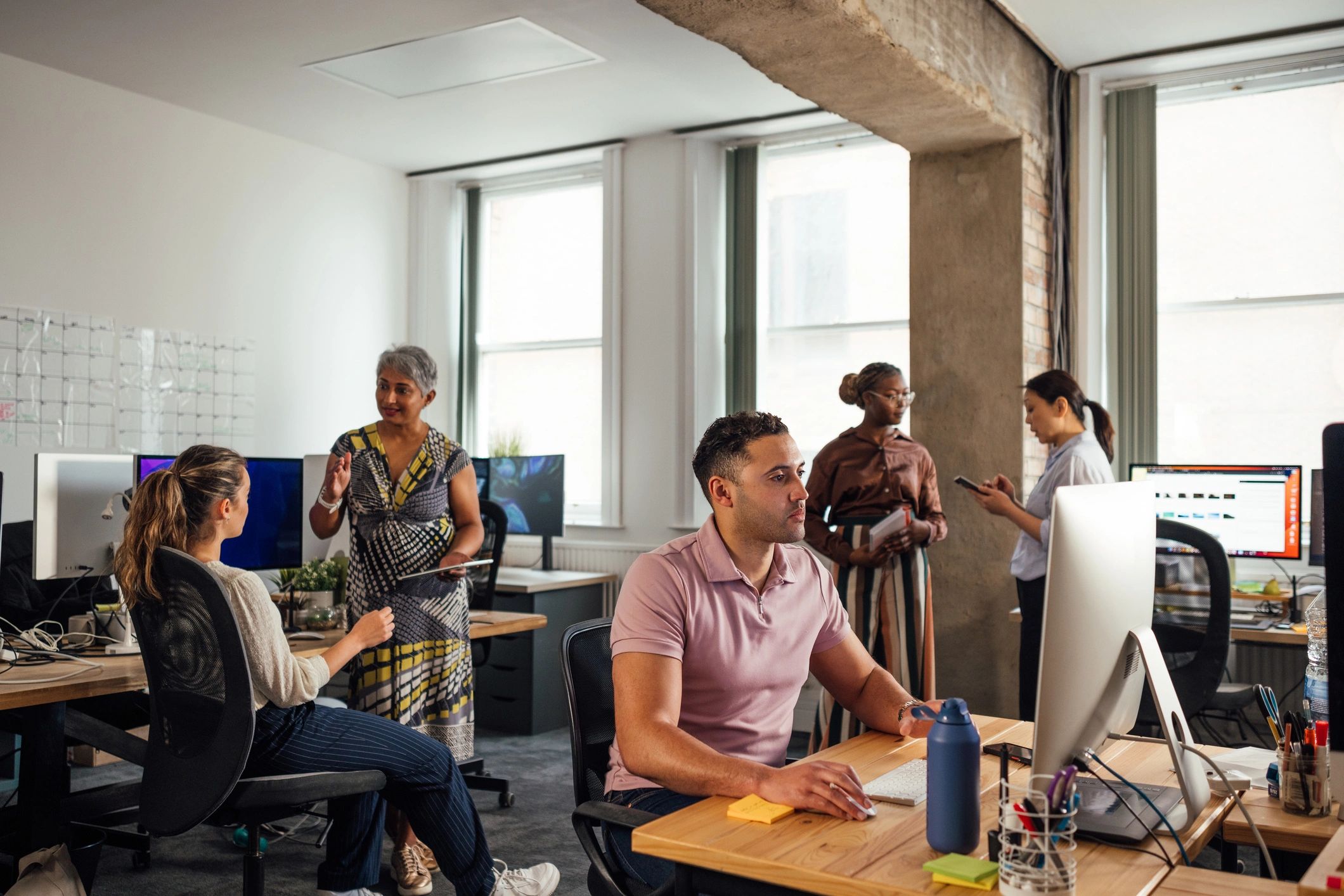 Consulting team working together in an office
