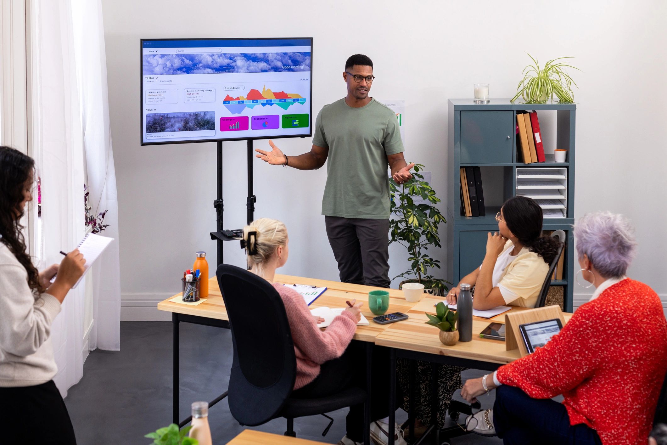 Business presentation in a modern office setting